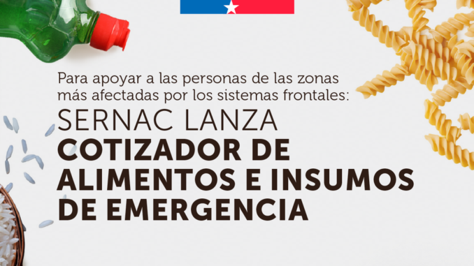 Interfaz del cotizador de precios del SERNAC para productos de primera necesidad
