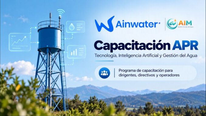 Dirigentes de agua potable rural participando en jornadas de capacitación sobre inteligencia artificial y telemetría